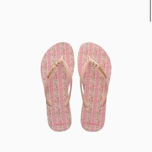 Loveshackfancy Havaianas Pink Floral Flip Flops
